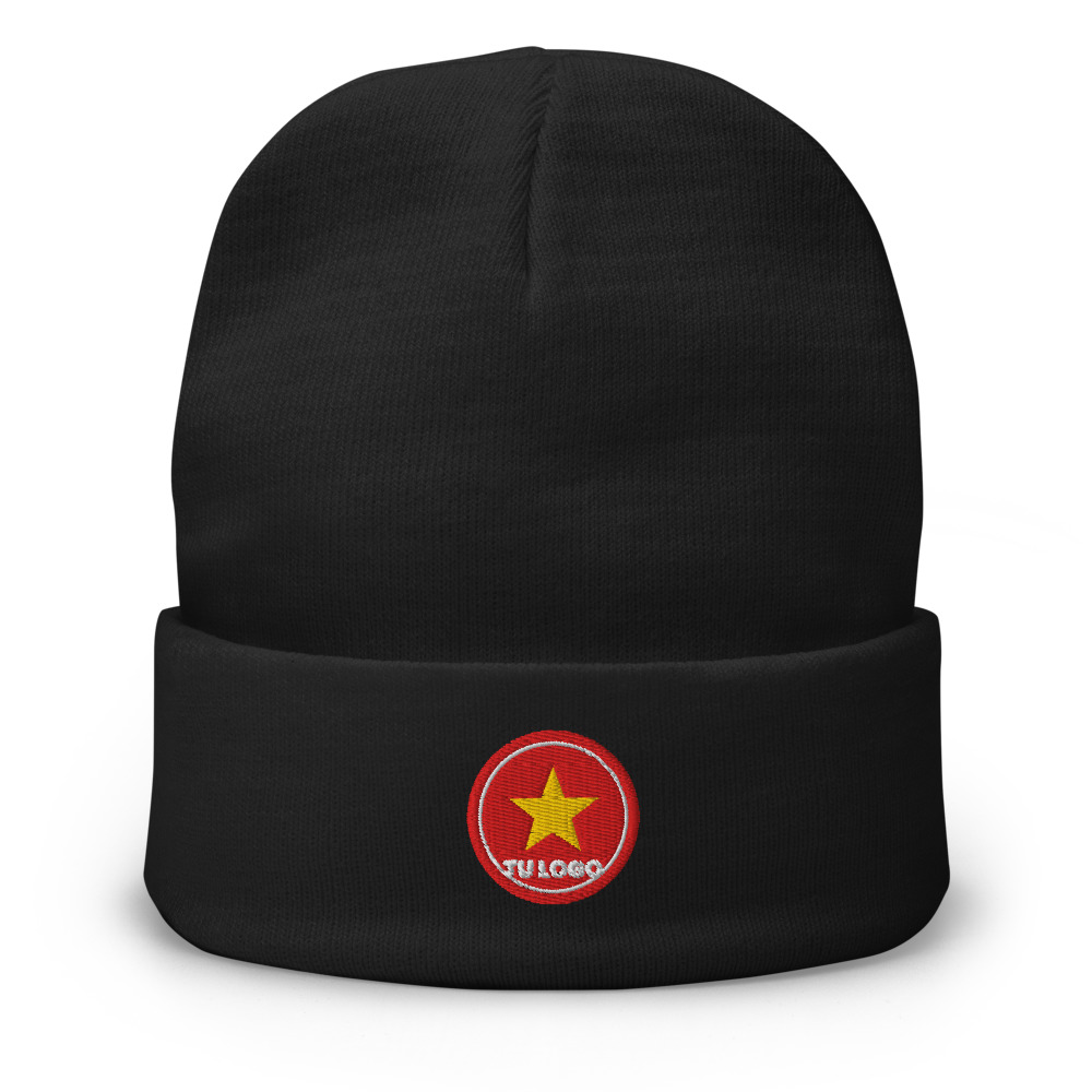 Gorro tejido bordado (beanie)