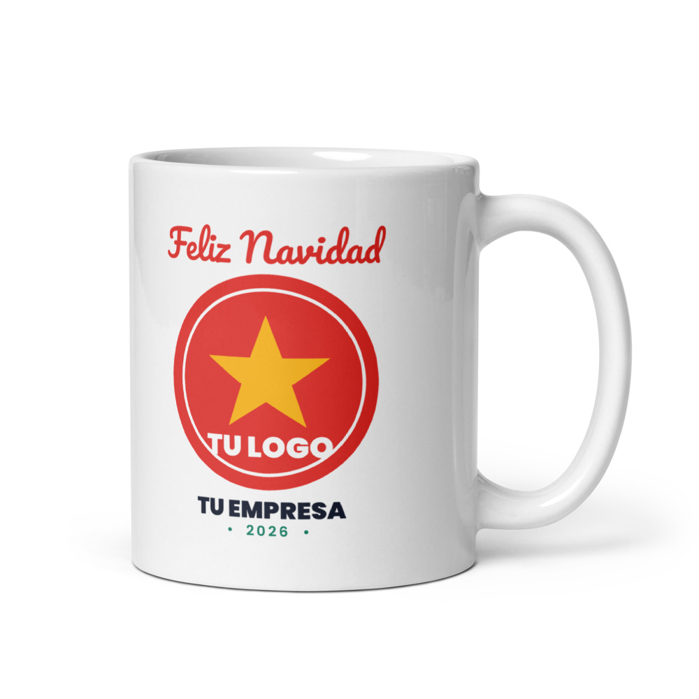 Taza blanca personalizada con logo